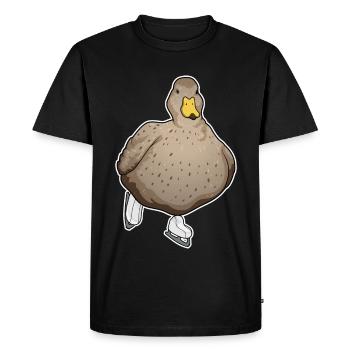 Patins à glace de canard - T-shirt Premium bio Homme - noir - Devant - Nico (187cm)