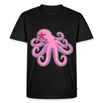 Étoile de mer pieuvre - T-shirt Premium bio Homme - noir - Devant - Nico (187cm)