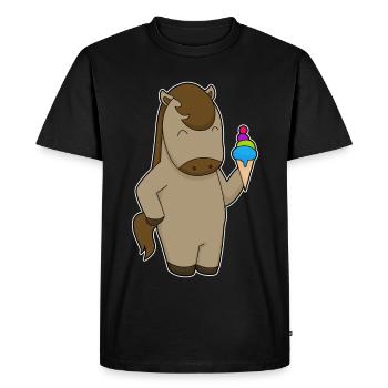 Gaufrier à cheval - T-shirt Premium bio Homme - noir - Devant - Nico (187cm)