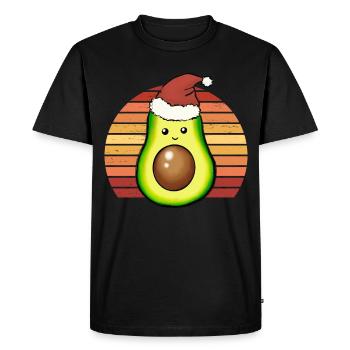 Avocado Christmas Hat Christmas Gift - Men's Premium Organic T-Shirt - black - Front - Nico (187cm)