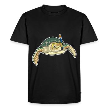 Turtle Diver Snorkel Diving - Men's Premium Organic T-Shirt - black - Front - Nico (187cm)