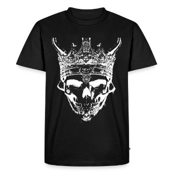 King of the Dead Spirits Skull - Men's Premium Organic T-Shirt - black - Front - Nico (187cm)