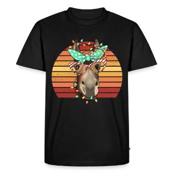 Chevaux Maman Noël Cheval Maman - T-shirt Premium bio Homme - noir - Devant - Nico (187cm)