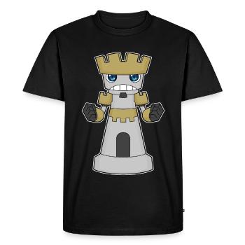 Pièce d’échecs Tour d’échecs - T-shirt Premium bio Homme - noir - Devant - Nico (187cm)