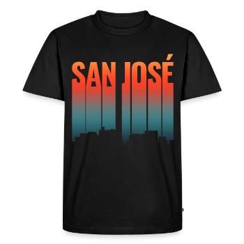 San Jose USA - Men's Premium Organic T-Shirt - black - Front - Nico (187cm)