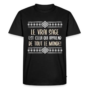 Le vrai sage - T-shirt Premium bio Homme - noir - Devant - Nico (187cm)