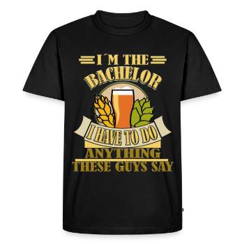 Enterrement de vie de garçon, marié, enterrement de vie - T-shirt Premium bio Homme - noir - Devant - Nico (187cm)