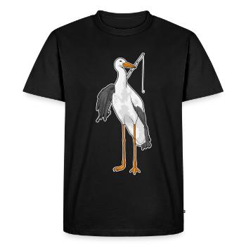 Pêche à la canne à pêche Stork Angler - T-shirt Premium bio Homme - noir - Devant - Nico (187cm)