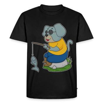 Pêche au poisson Dog Angler - T-shirt Premium bio Homme - noir - Devant - Nico (187cm)