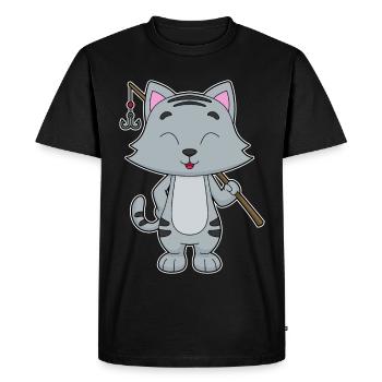 Canne à pêche Cat Angler Canne à pêche - T-shirt Premium bio Homme - noir - Devant - Nico (187cm)
