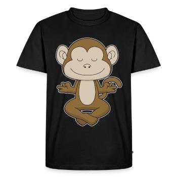 Monkey Yoga Fitness Meditation - Men's Premium Organic T-Shirt - black - Front - Nico (187cm)