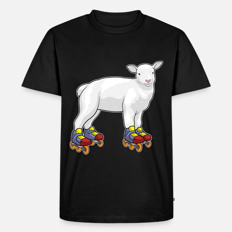 Lamm Inline skating Inline skates - Männer Premium Bio T-Shirt - Schwarz