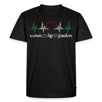 Women Life Freedom Heartbeat Iran Women's Rights - Men's Premium Organic T-Shirt - black - Front - Nico (187cm)