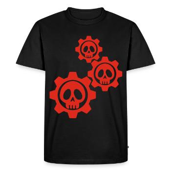 Skulls and red gears - Men's Premium Organic T-Shirt - black - Front - Nico (187cm)