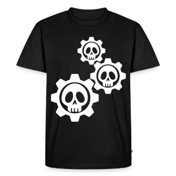 White skulls and gears - Men's Premium Organic T-Shirt - black - Front - Nico (187cm)