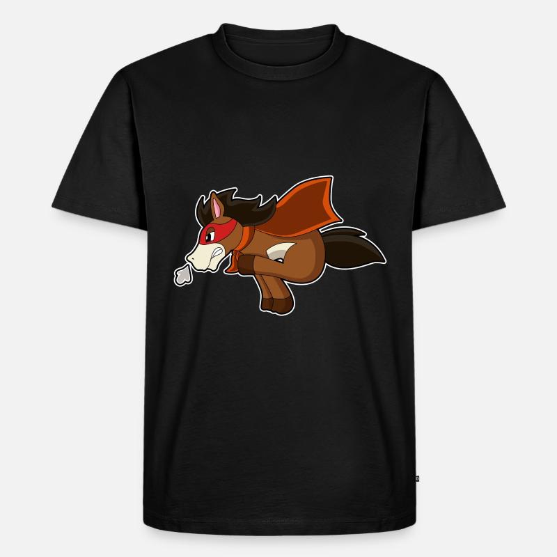 Pferd Superheld Umhang - Männer Premium Bio T-Shirt - Schwarz