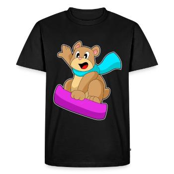 Bear Snowboarder Snowboard - Men's Premium Organic T-Shirt - black - Front - Nico (187cm)