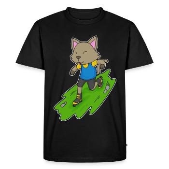 Cat Inline skating Inline skates - Men's Premium Organic T-Shirt - black - Front - Nico (187cm)