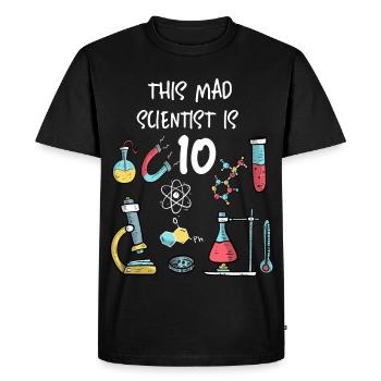 Ce savant fou a 10 ans - T-shirt Premium bio Homme - noir - Devant - Nico (187cm)