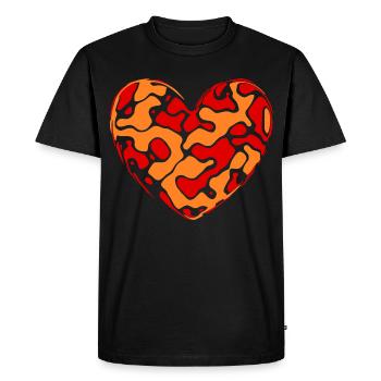Orange Heart Heart Gift Mother's Day Mother - Men's Premium Organic T-Shirt - black - Front - Nico (187cm)