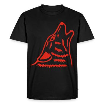The Howl of the Red Wolf - Men's Premium Organic T-Shirt - black - Front - Nico (187cm)