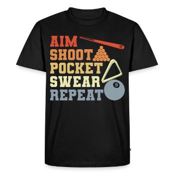 Joueur de billard - T-shirt Premium bio Homme - noir - Devant - Nico (187cm)