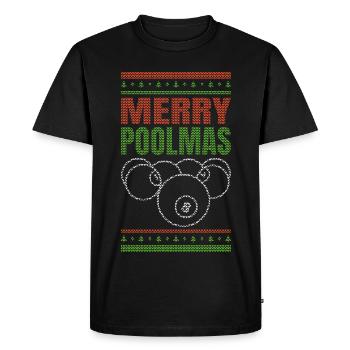 Christmas Billiard Player - Men's Premium Organic T-Shirt - black - Front - Nico (187cm)