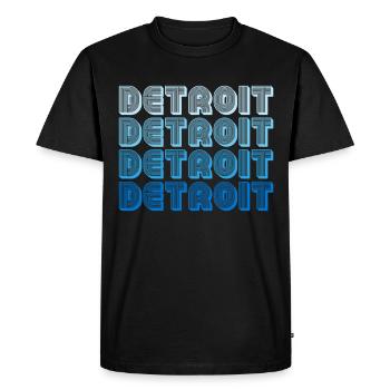 Detroit Gradient Word Sequence - Men's Premium Organic T-Shirt - black - Front - Nico (187cm)