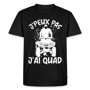 J'Peux Pas J'ai Quad - T-shirt Premium bio Homme - noir - Devant - Nico (187cm)