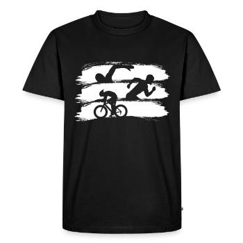 Course de triathlon - T-shirt Premium bio Homme - noir - Devant - Nico (187cm)
