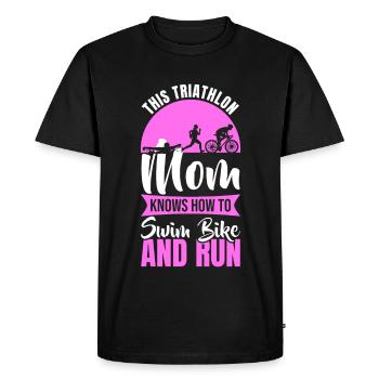 Triathlon Mother - Men's Premium Organic T-Shirt - black - Front - Nico (187cm)