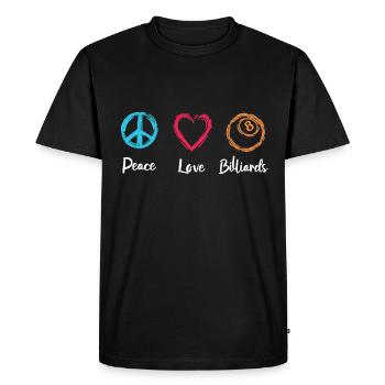 Peace Love Billiards - Men's Premium Organic T-Shirt - black - Front - Nico (187cm)