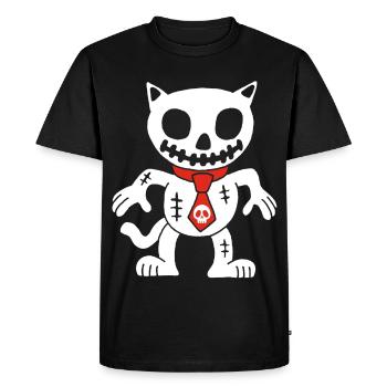 White cat voodoo doll - Men's Premium Organic T-Shirt - black - Front - Nico (187cm)