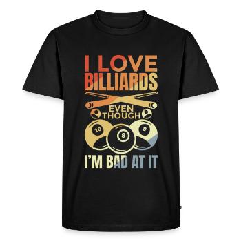 Funny billiard joke - Men's Premium Organic T-Shirt - black - Front - Nico (187cm)
