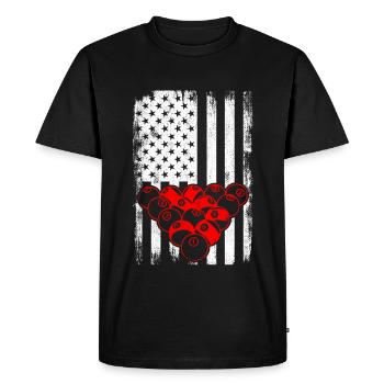 Joueur de billard américain - T-shirt Premium bio Homme - noir - Devant - Nico (187cm)