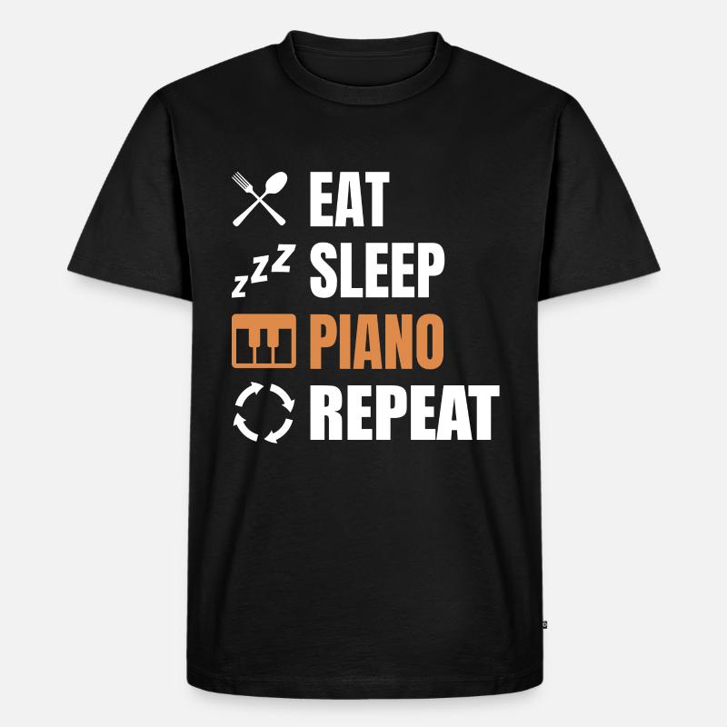 Klavierspieler Routine - Männer Premium Bio T-Shirt - Schwarz