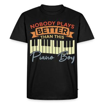 Garçon pianiste - T-shirt Premium bio Homme - noir - Devant - Nico (187cm)