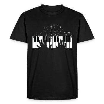 Touches de piano - T-shirt Premium bio Homme - noir - Devant - Nico (187cm)