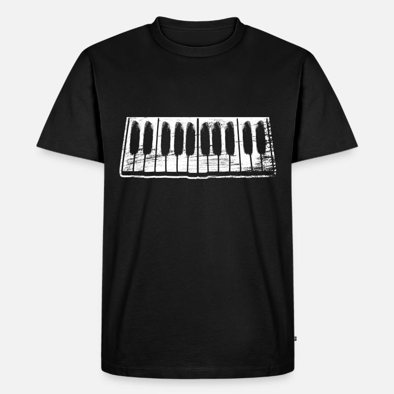 Klavier Keyboard - Männer Premium Bio T-Shirt - Schwarz