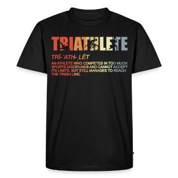 Définition du triathlète - T-shirt Premium bio Homme - noir - Devant - Nico (187cm)