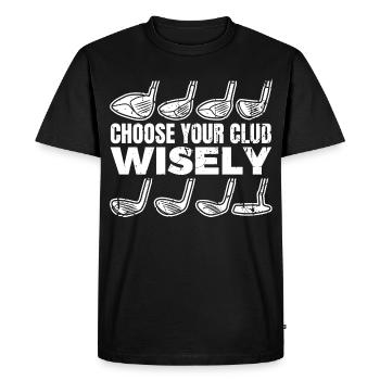 Choisissez votre club de golf - T-shirt Premium bio Homme - noir - Devant - Nico (187cm)