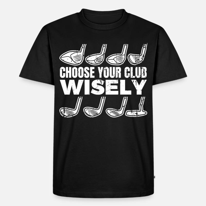 Wähle deinen Golfschläger - Männer Premium Bio T-Shirt - Schwarz