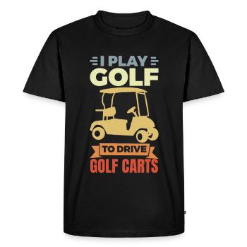 I love golf carts - Men's Premium Organic T-Shirt - black - Front - Nico (187cm)