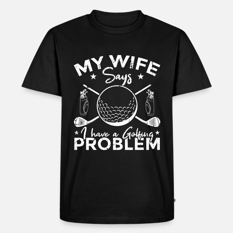 Golf Probleme - Männer Premium Bio T-Shirt - Schwarz