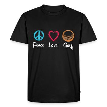 Peace Love Golf - Men's Premium Organic T-Shirt - black - Front - Nico (187cm)