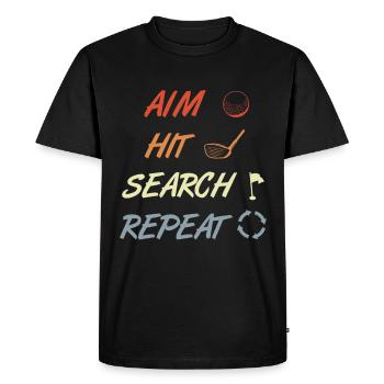 Golf Routine - Men's Premium Organic T-Shirt - black - Front - Nico (187cm)