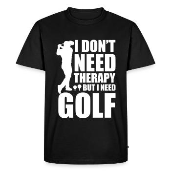Thérapie de golf - T-shirt Premium bio Homme - noir - Devant - Nico (187cm)
