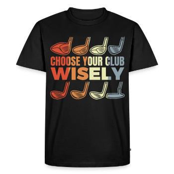 Funny Golf Joke - Men's Premium Organic T-Shirt - black - Front - Nico (187cm)