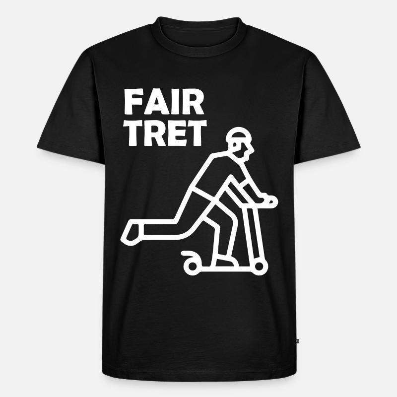 FAIR TRET Roller - Männer Premium Bio T-Shirt - Schwarz