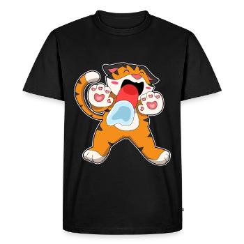 Funny Tiger - Men's Premium Organic T-Shirt - black - Front - Nico (187cm)